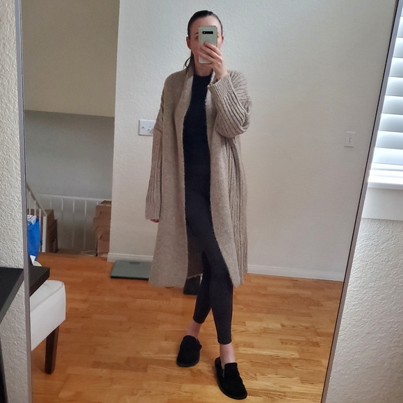 Zara * Long Cable knit coat cardigan - Picture 4 of 16